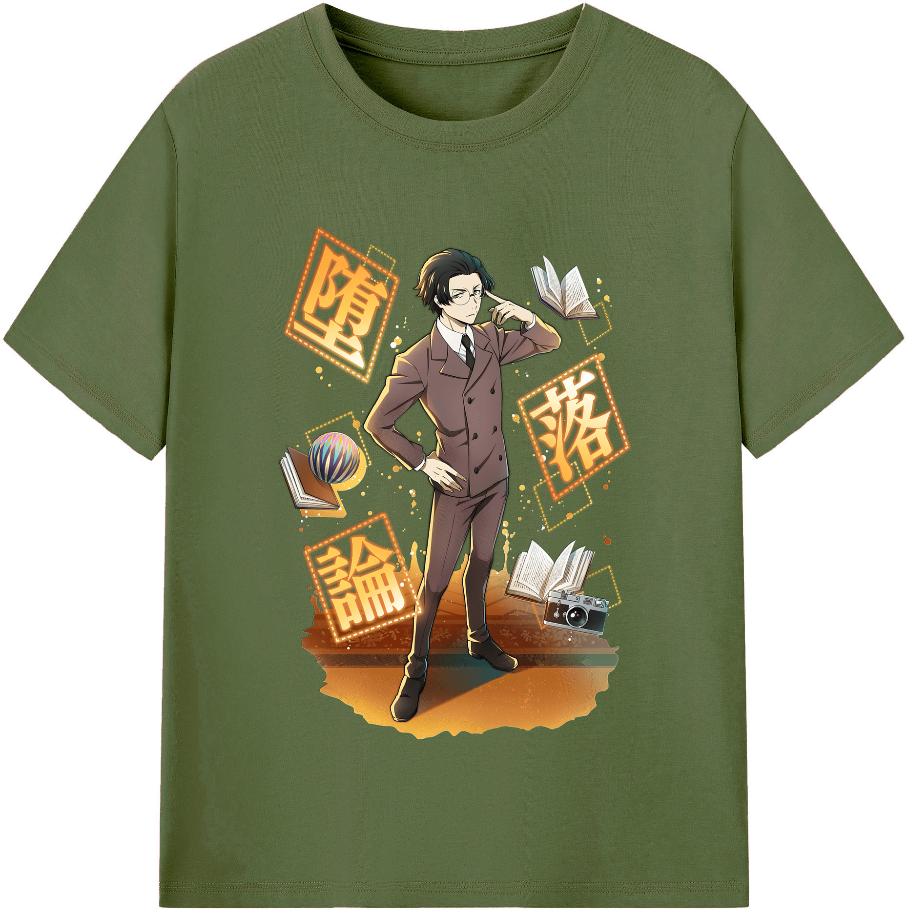 （画像用） 文豪ストレイドッグス Bungo Stray Dogs 綿100％半袖Tシャツ（フロントプリント）